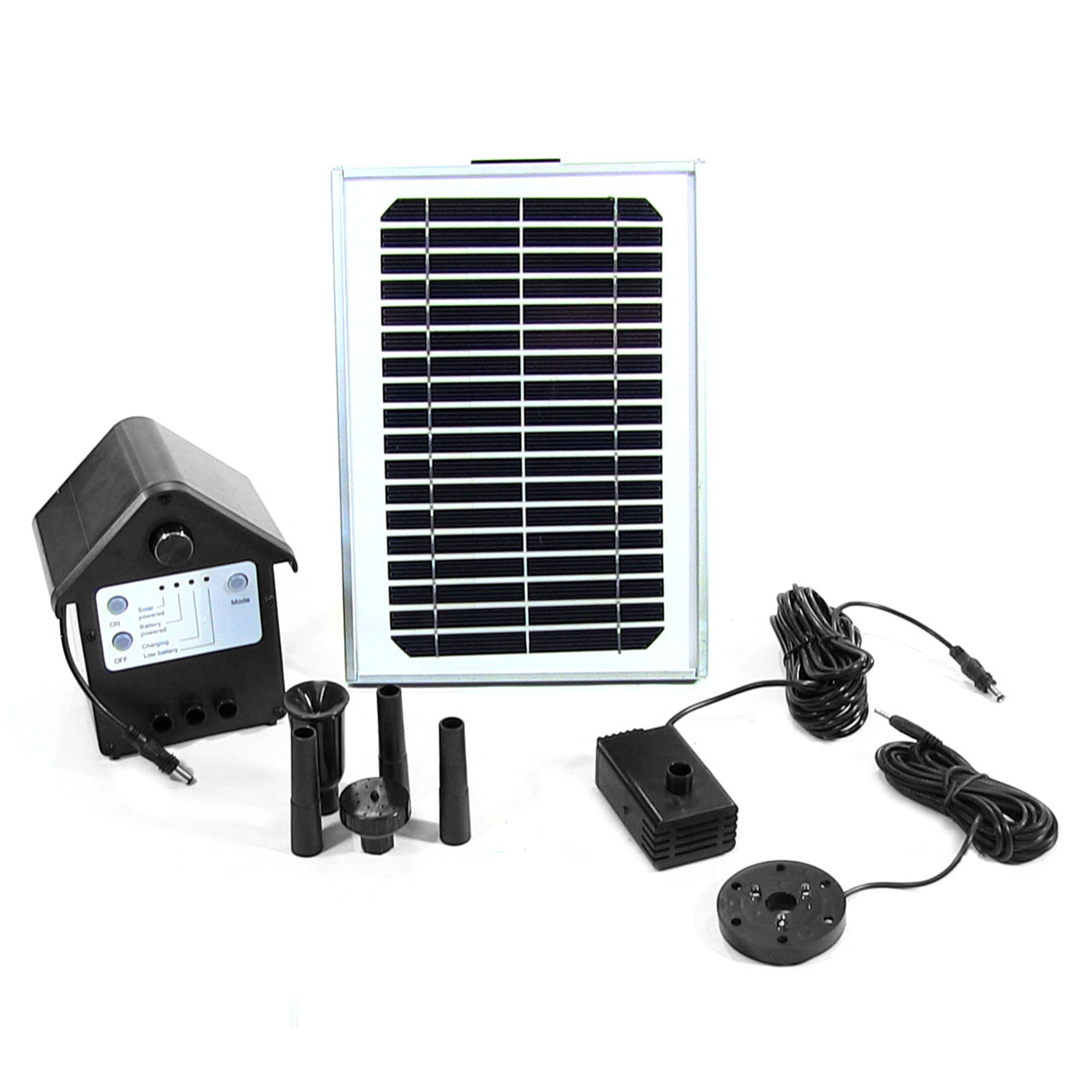 Sunnydaze Solar Pump & Solar Panel Kit With Battery Pack & LED - 56-Inch Lift