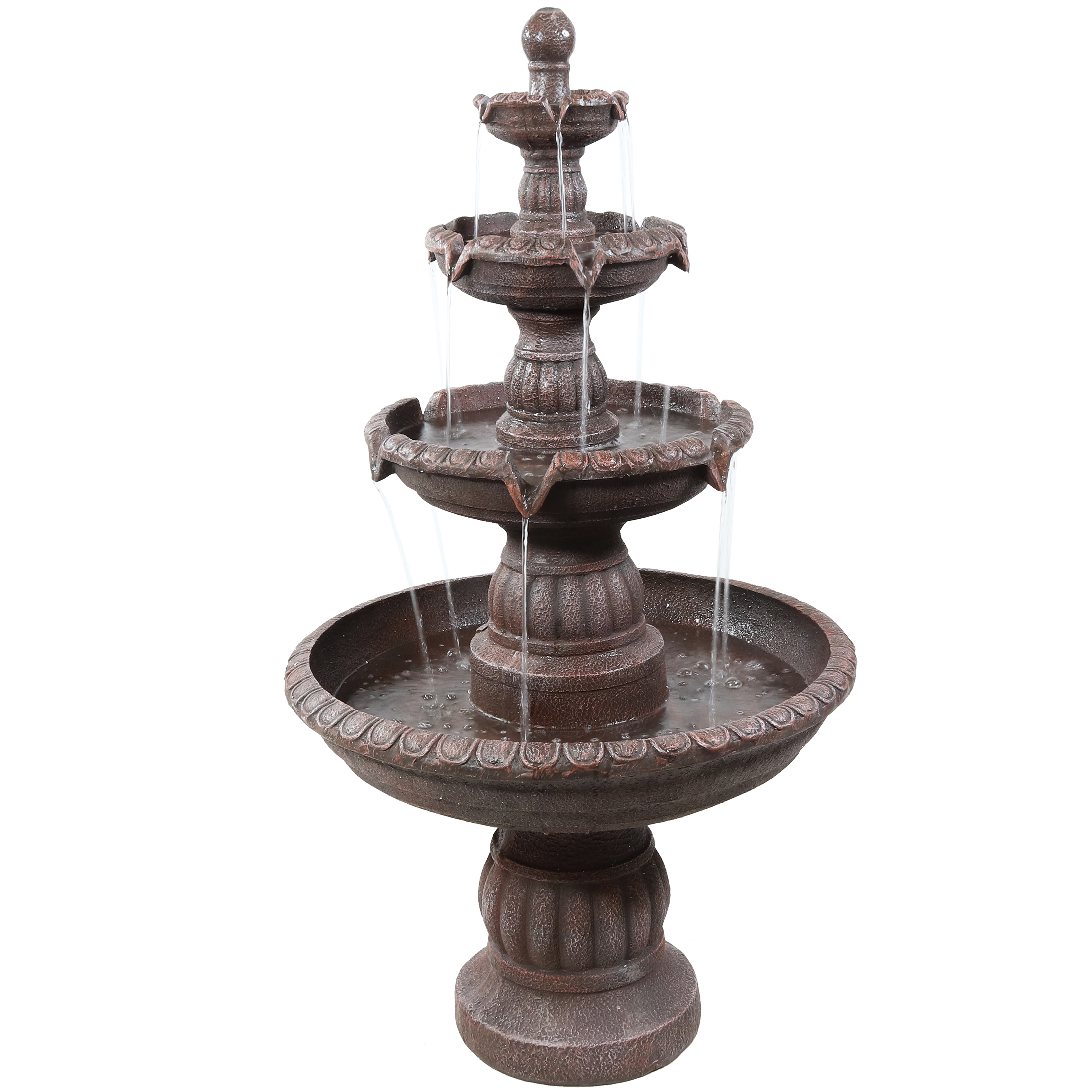 Sunnydaze 4-Tier Mediterranean Outdoor Water Fountain - 49- Inch