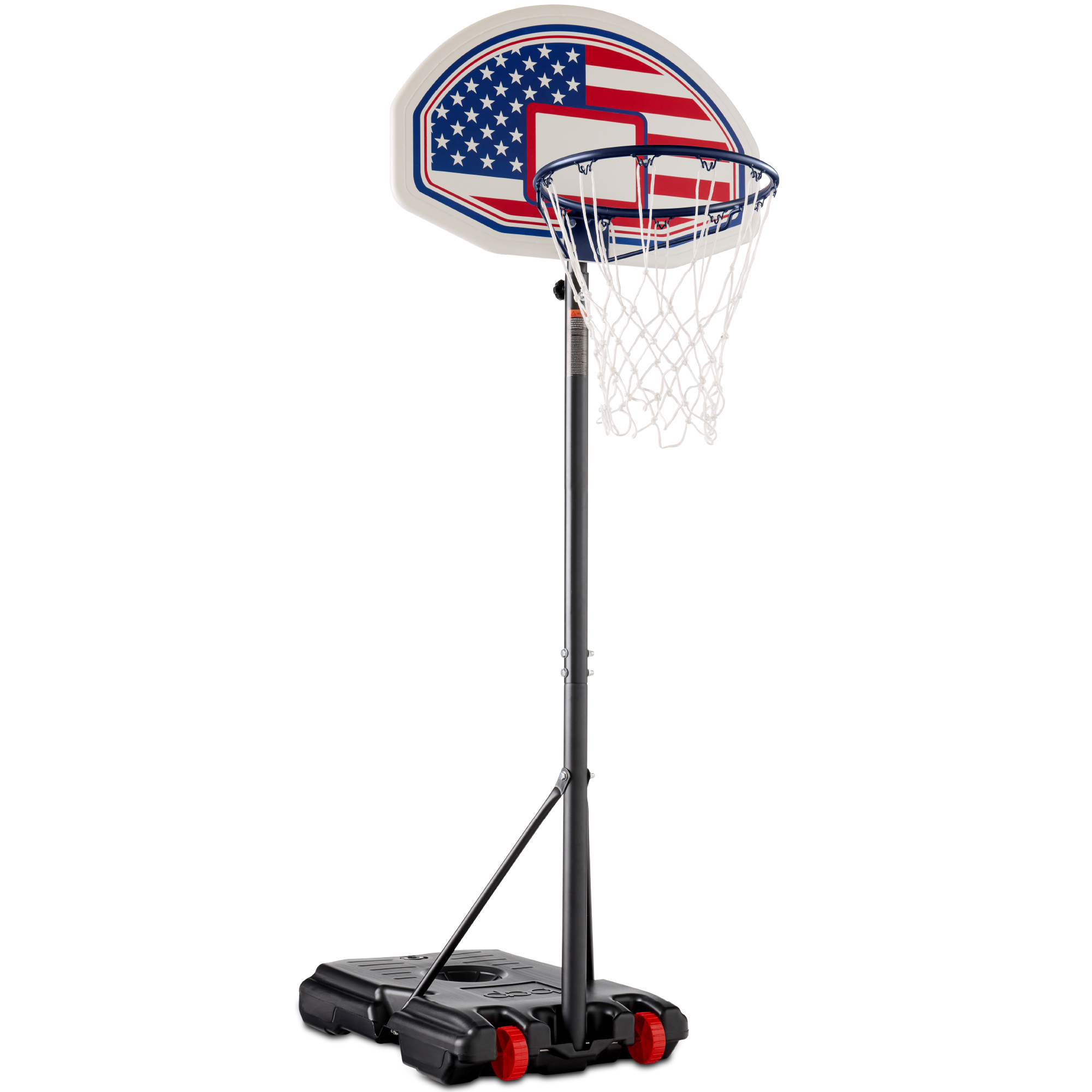 Height-Adjustable Basketball Hoop For Kids, Portable Backboard System Stand w/ Wheels - American Flag - Best Choice Products Online