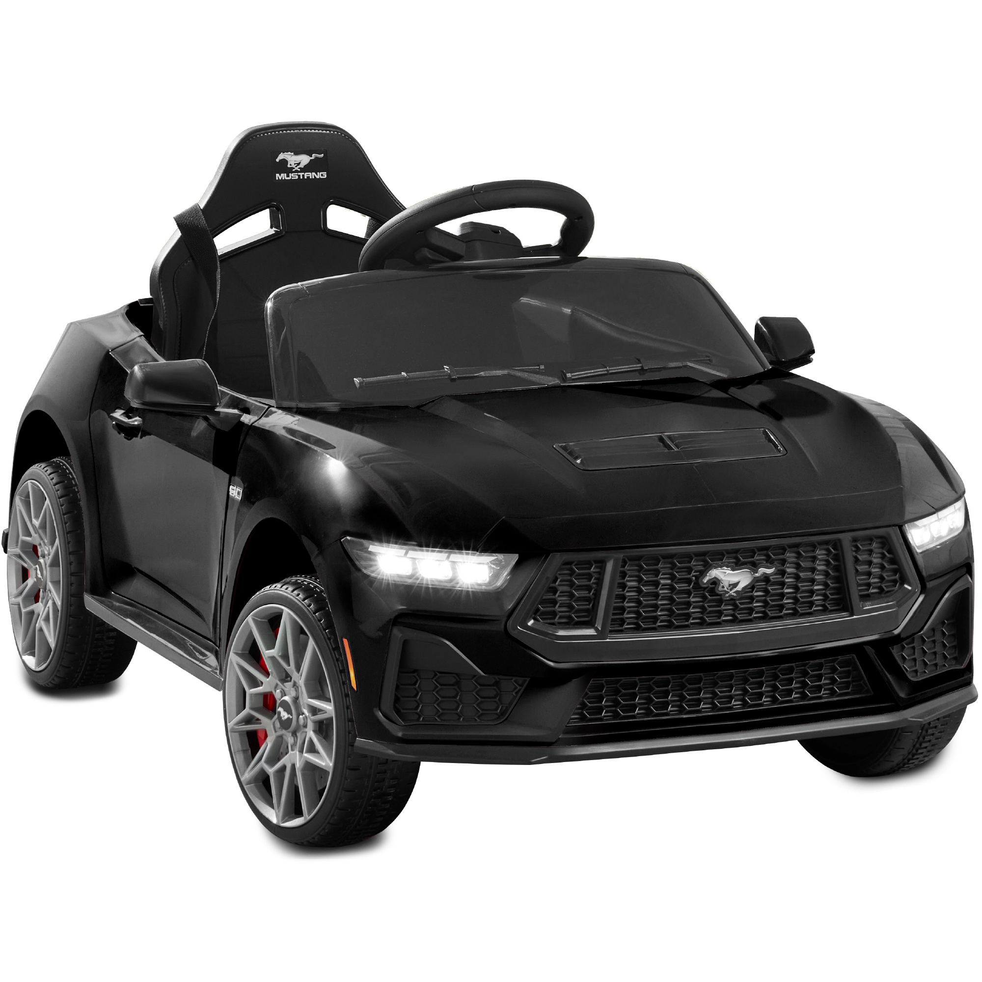 Kids 12V Electric Ride-On Car, Officially Licensed Ford Mustang w/ Remote, LED Lights - Black - Best Choice Products Online
