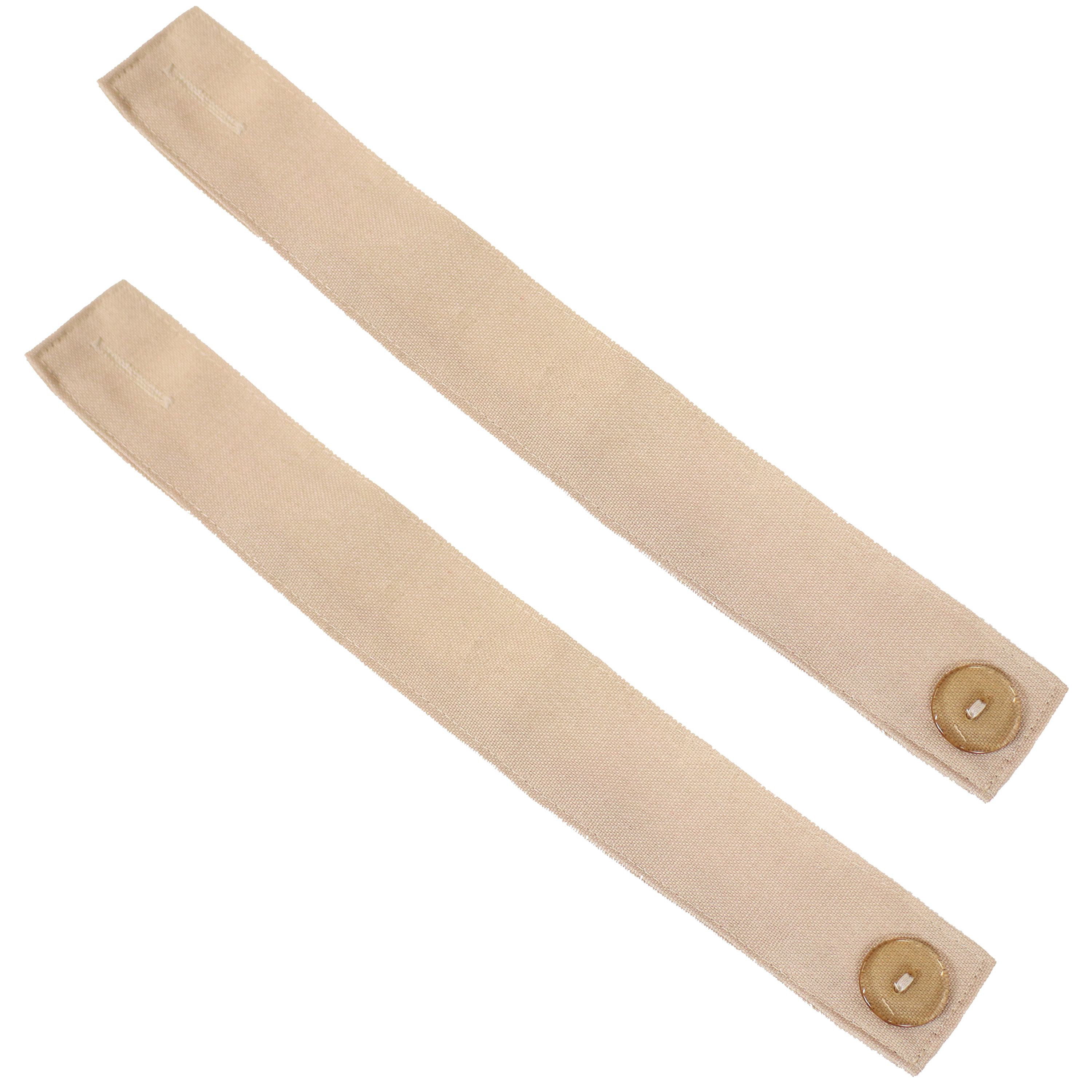 2 Fabric Curtain Tiebacks with Buttons - Beige
