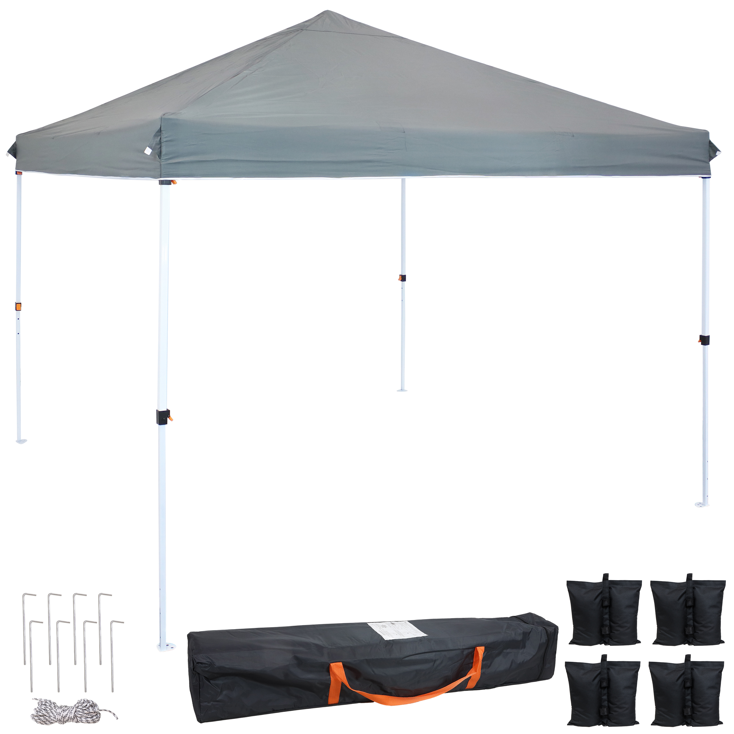 Sunnydaze 12x12 Foot Standard Pop-Up Canopy with Bag/Sandbags - Gray