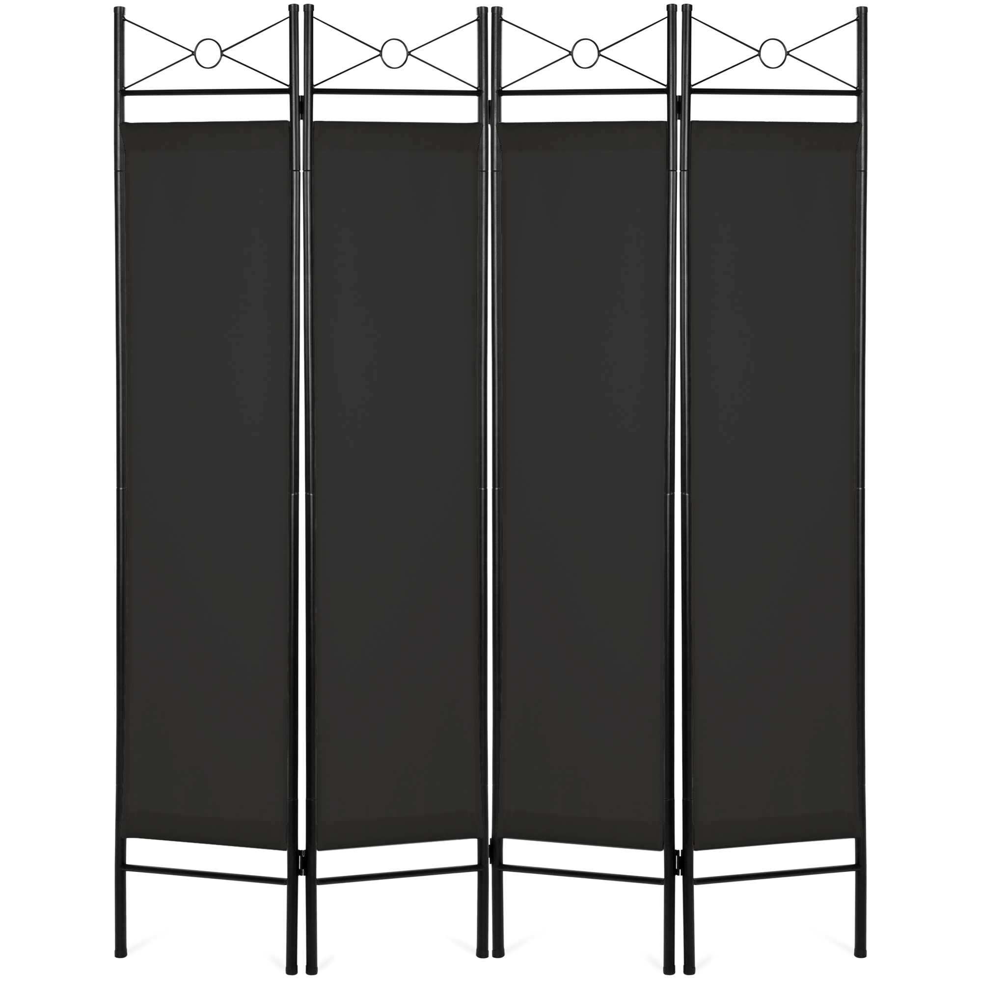 Best Choice Products 6ft 4-Panel Folding Privacy Screen Room Divider Decoration Accent w/ Steel Frame - Black