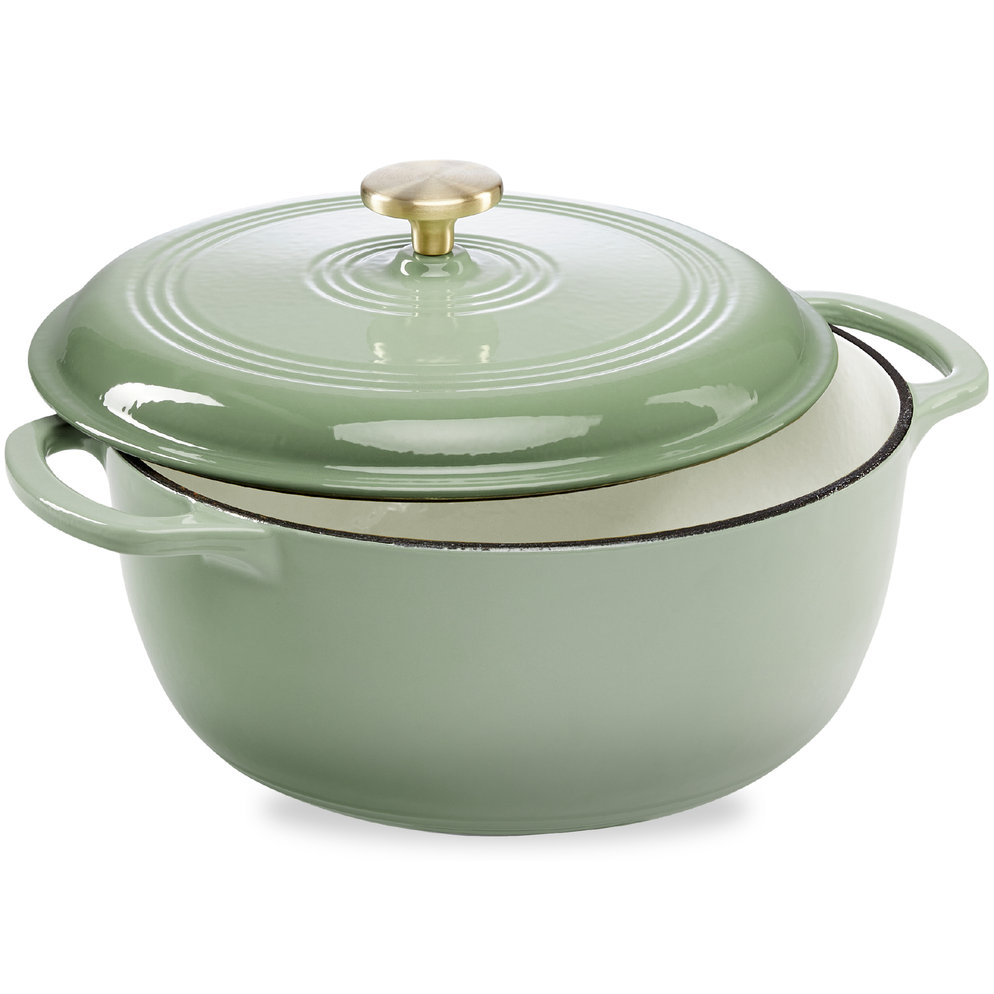 7.5qt Enamel Cast-Iron Dutch Oven, Heavy-Duty Cookware w/ Dual Handles - Sage Green - Best Choice Products Online