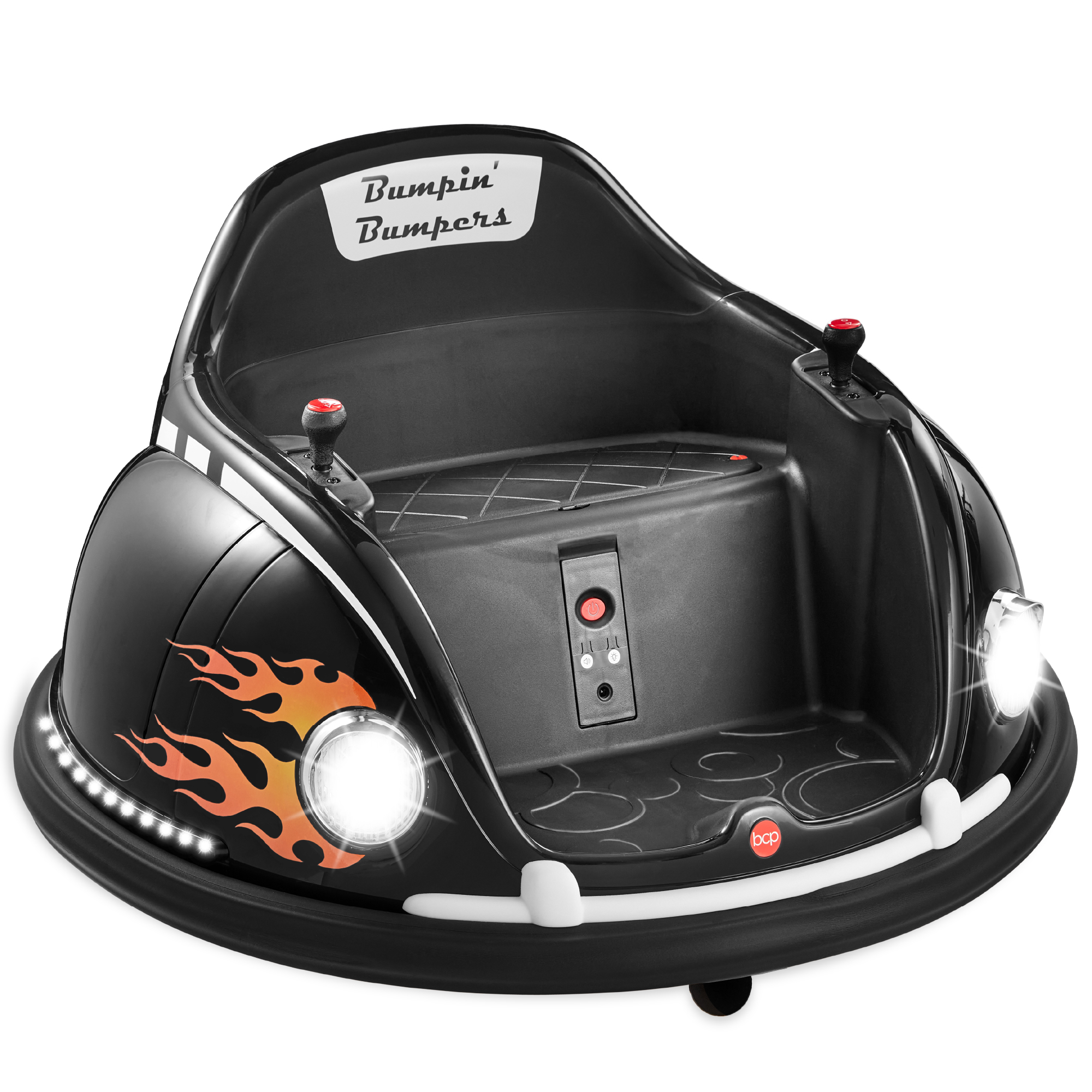 Kids 6V Bumper Car Ride On Toy w/ Remote Control, Harness, Lights, 360° Spin - Black - Best Choice Products Online