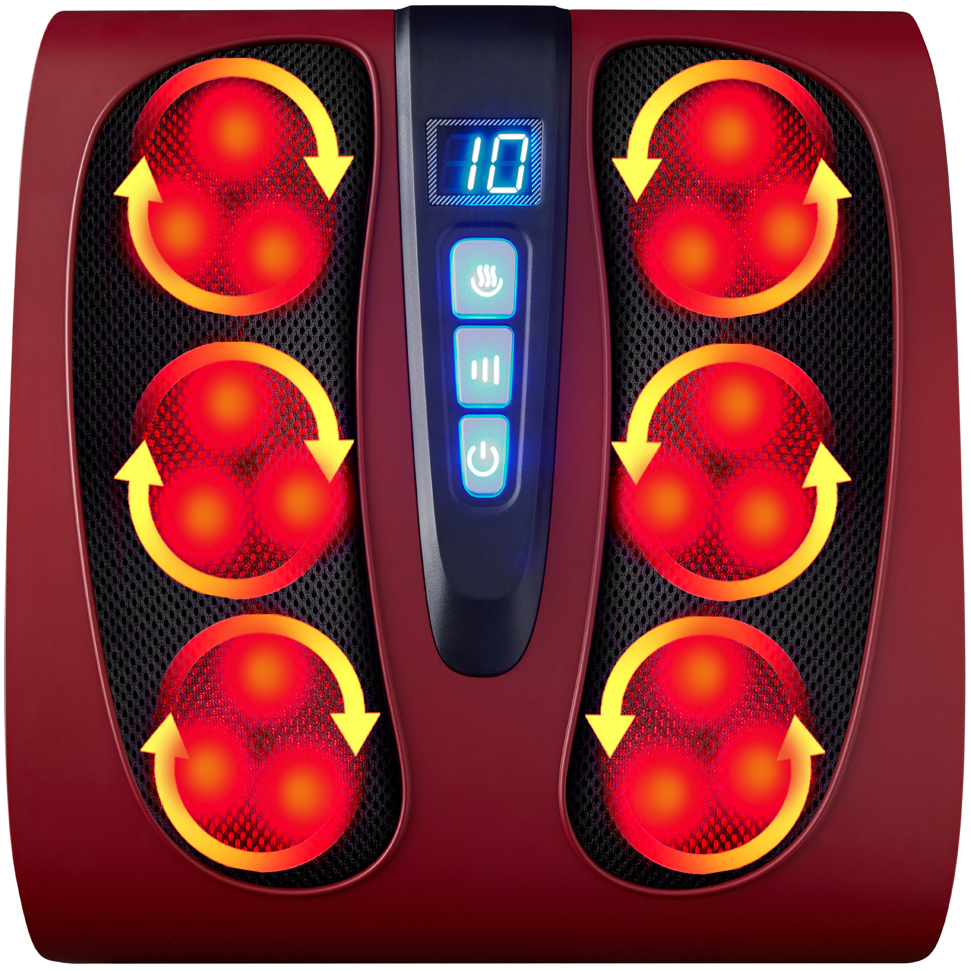 Shiatsu Foot Massager, Electric Massage Platform w/ 6 Rollers, Heat Function - Burgundy - Best Choice Products Online
