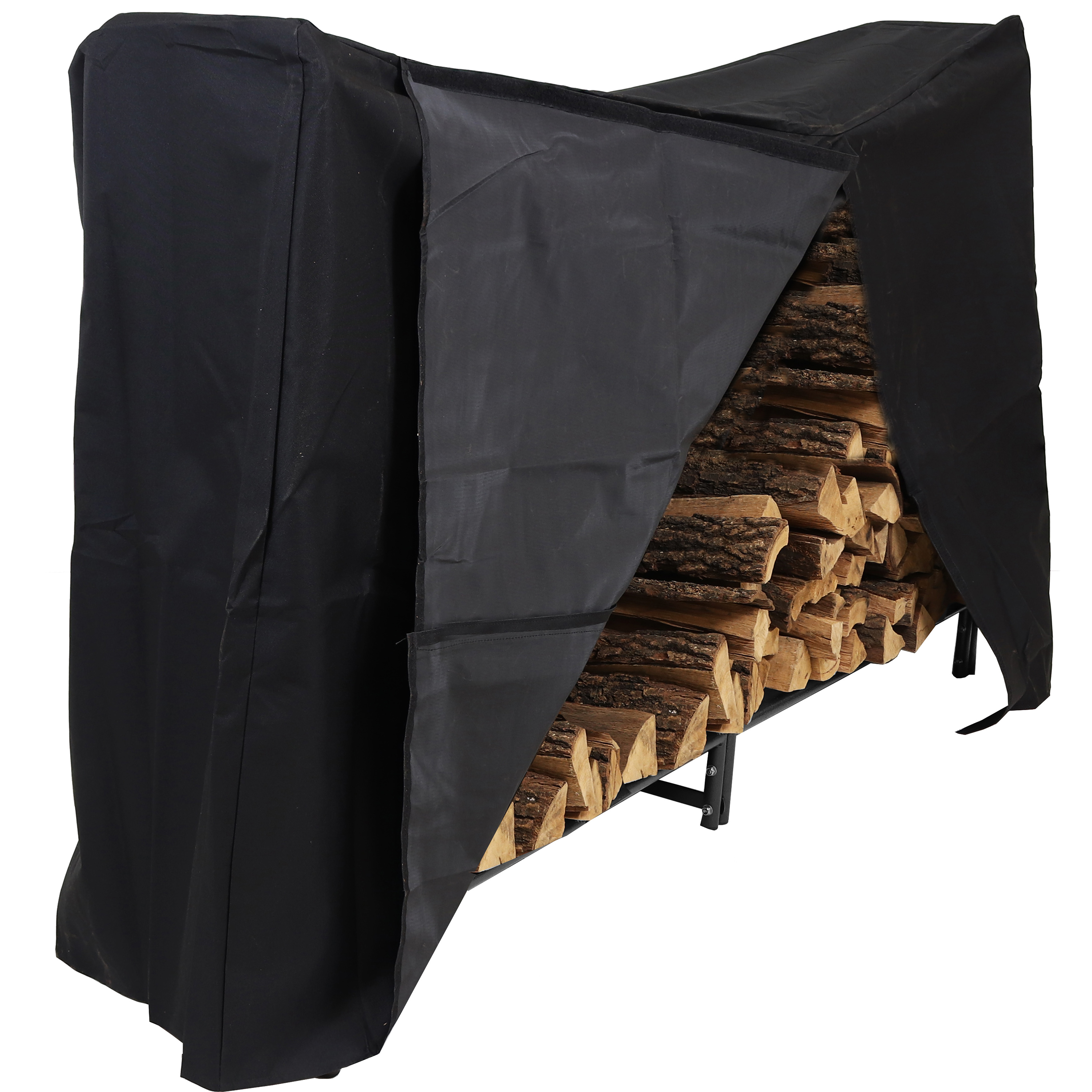 Sunnydaze Decorative Firewood Log Rack, 6 Foot, Log Rack & Cover COMBO