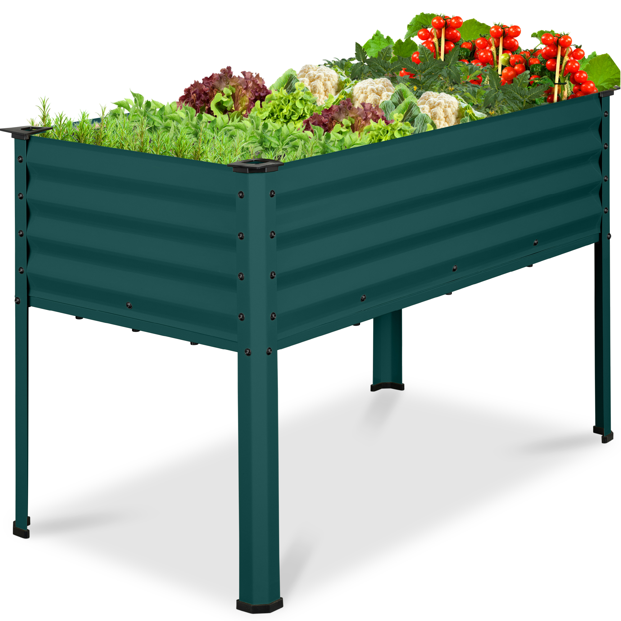 48x24x30in Elevated Galvanized Metal Garden Bed w/ Corner Protectors - Peacock Blue - Best Choice Products Online