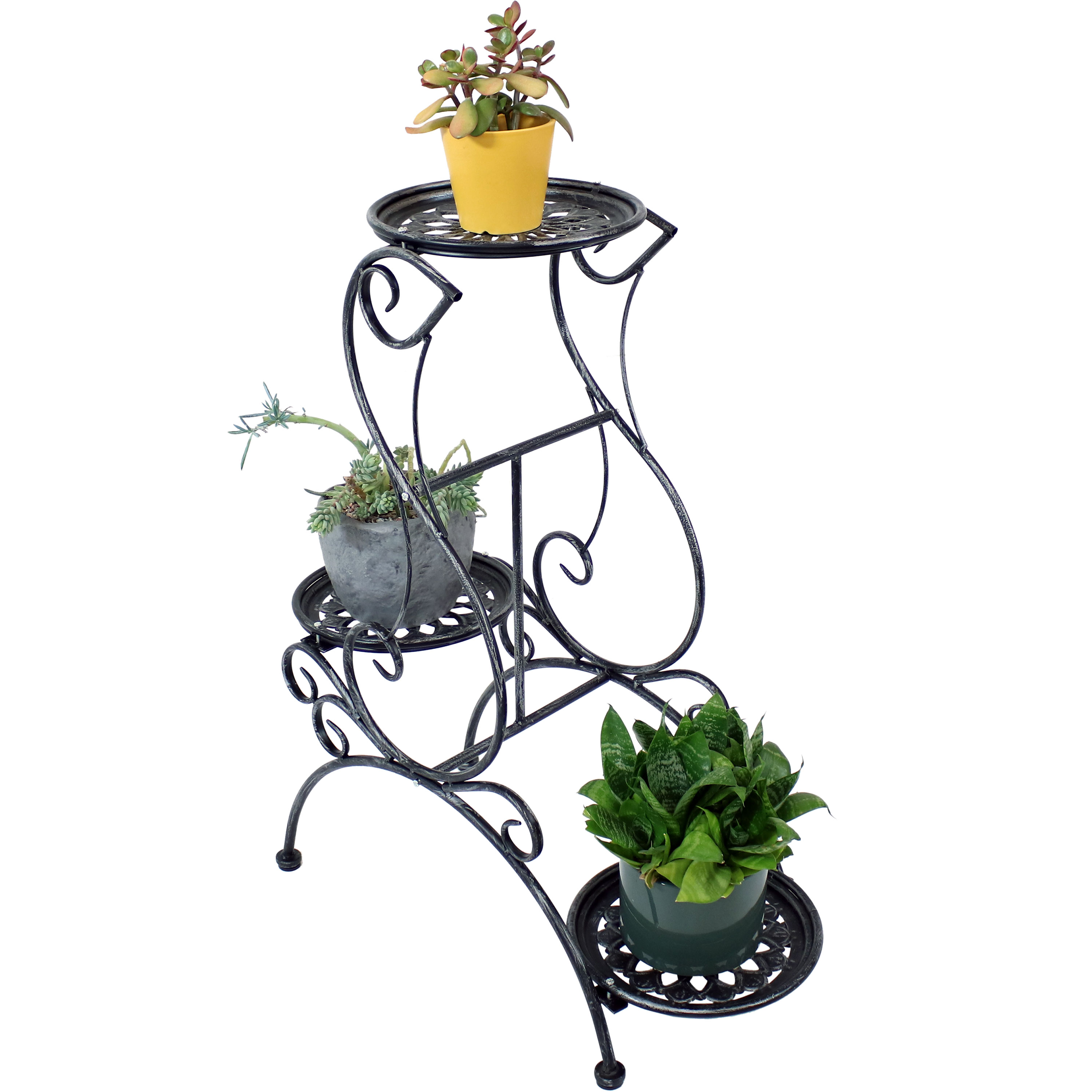 Sunnydaze 3-Tier Victorian Indoor Outdoor Plant & Flower Stand 31-Inch