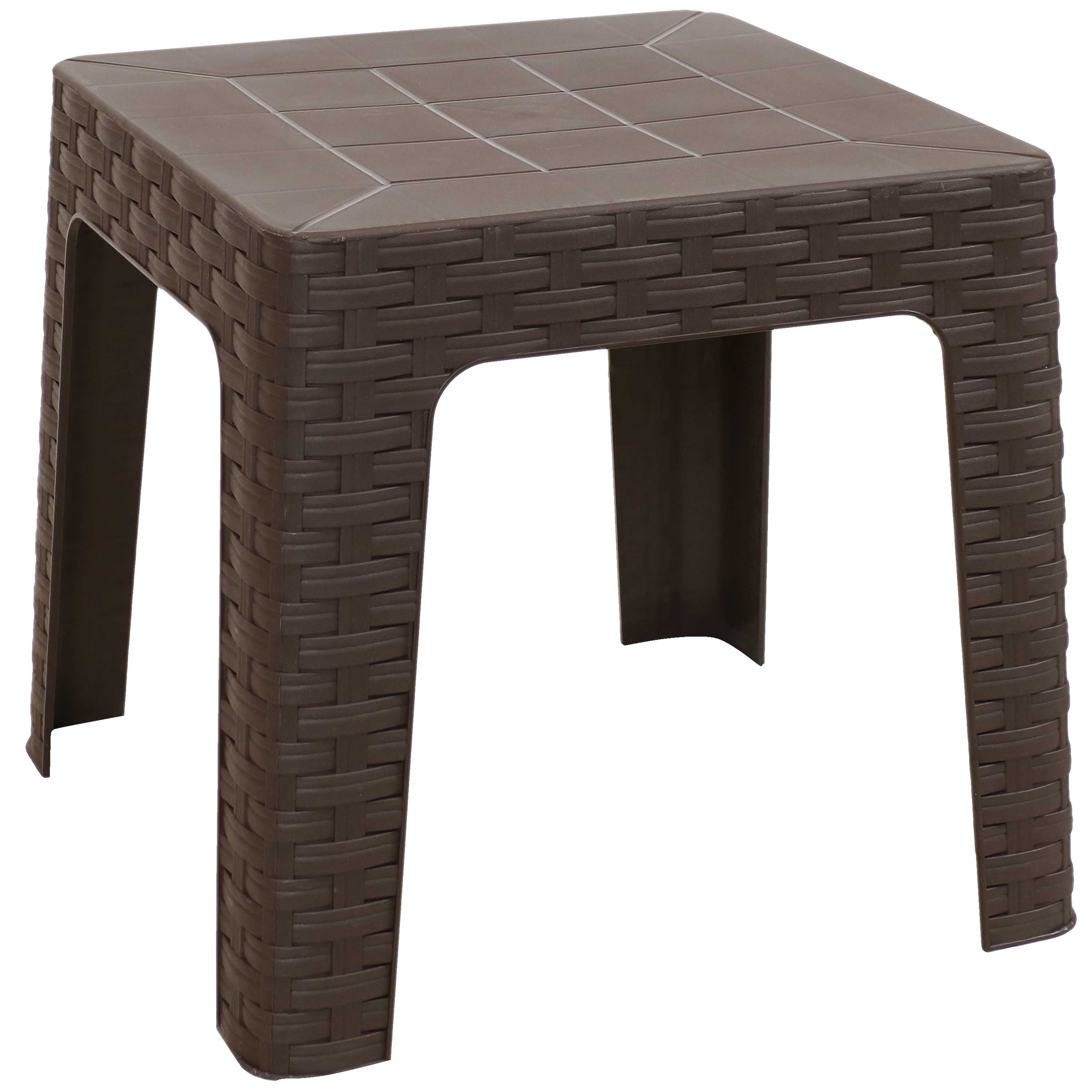 Sunnydaze Patio Side Table - 18-Inch Square - Brown