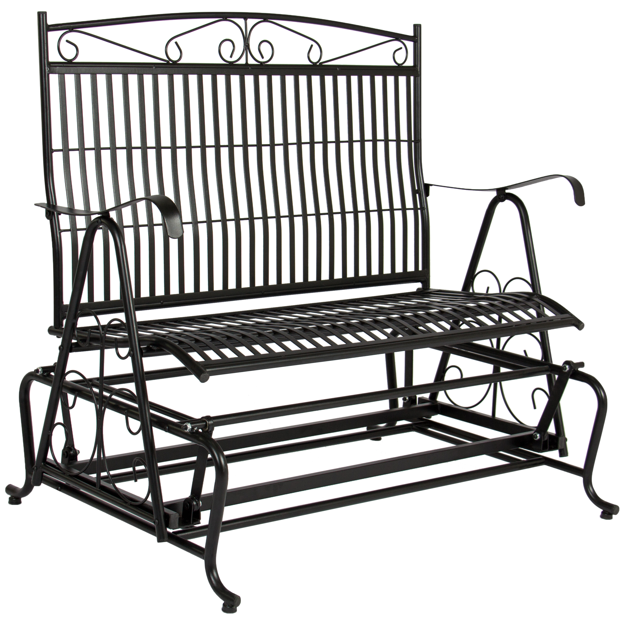 Best Choice Products Patio Iron Double Rocker Bench Porch Glider