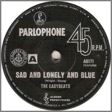 Sad And Lonely And Blue B/W Easy As Can Be by The Easybeats