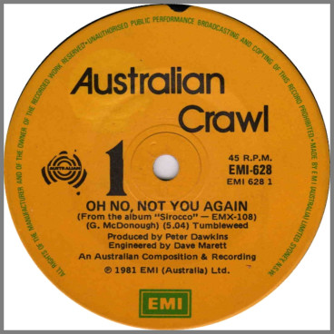 Oh No Not You Again/Lakeside by Australian Crawl