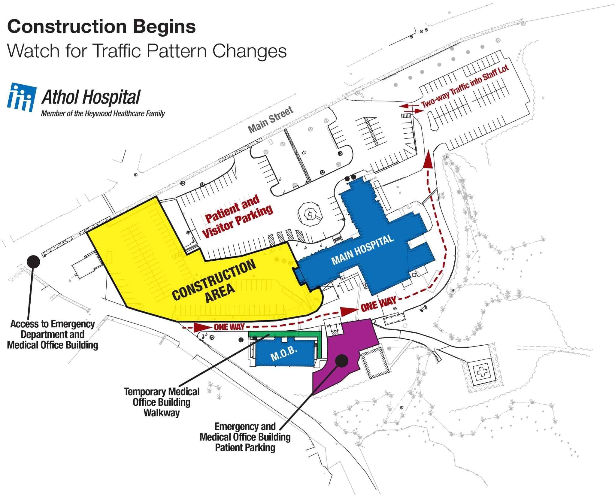 Construction map for Emergency Department/Medical Office building project 2017