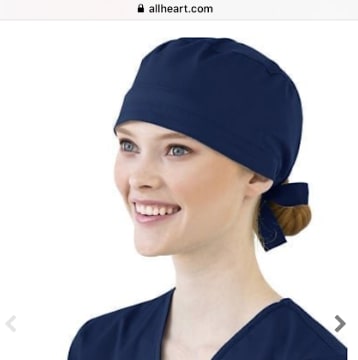 Woman wearing surgical cap