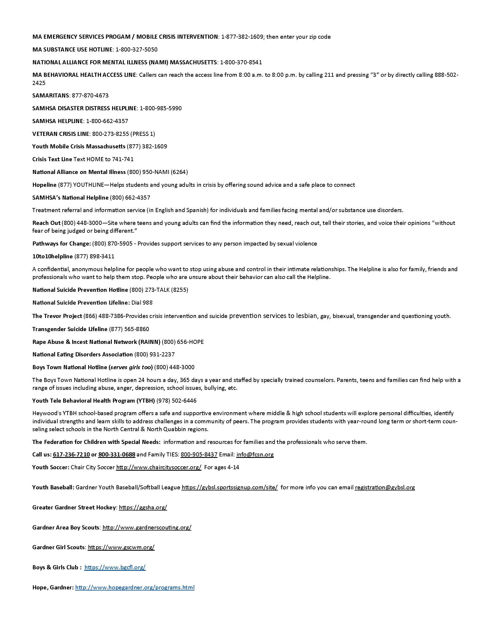 Youth Resources and Youth Development Programs for Greater Gardner