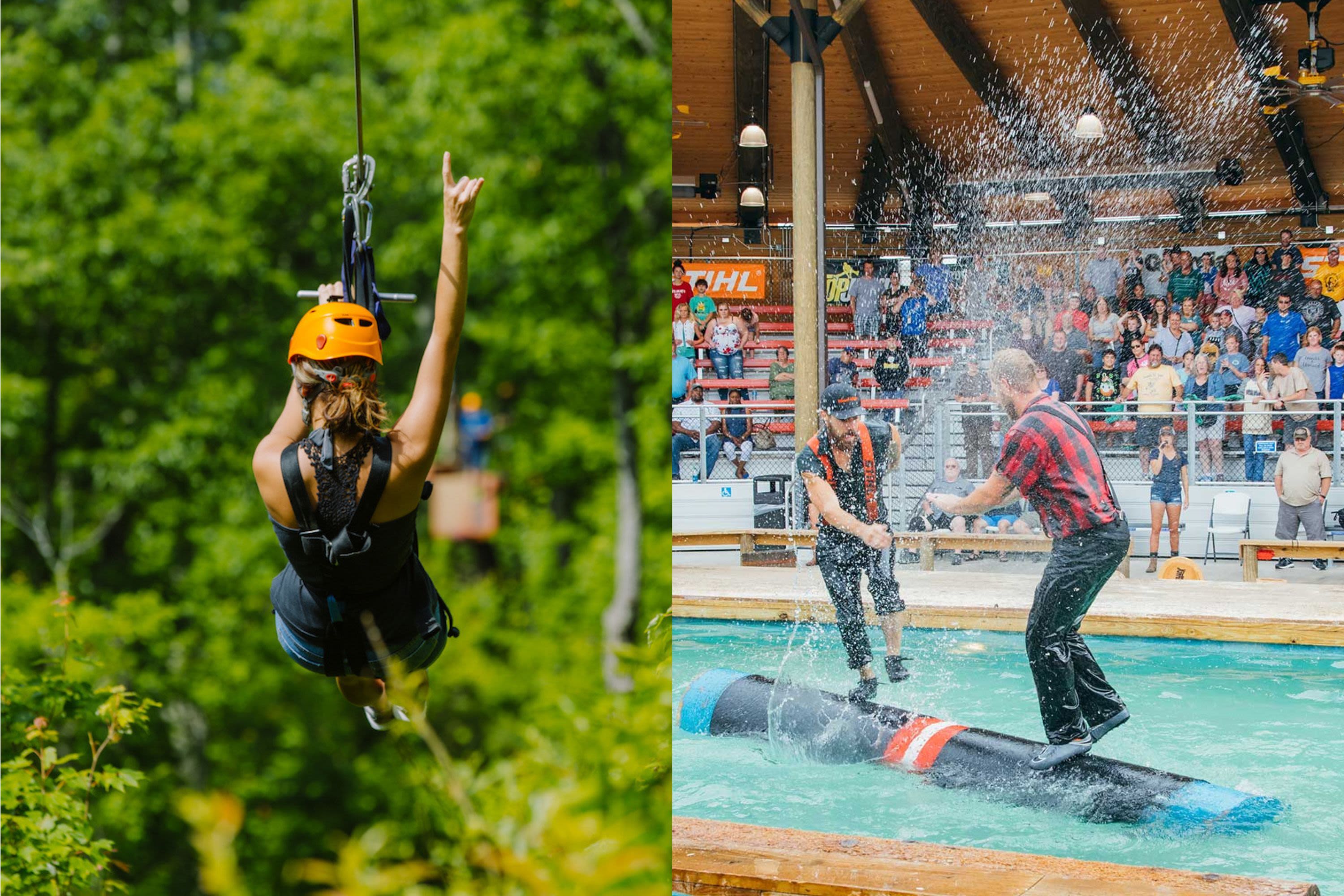 Lumberjack Adventure Park + Supper Show + Zipline Package
