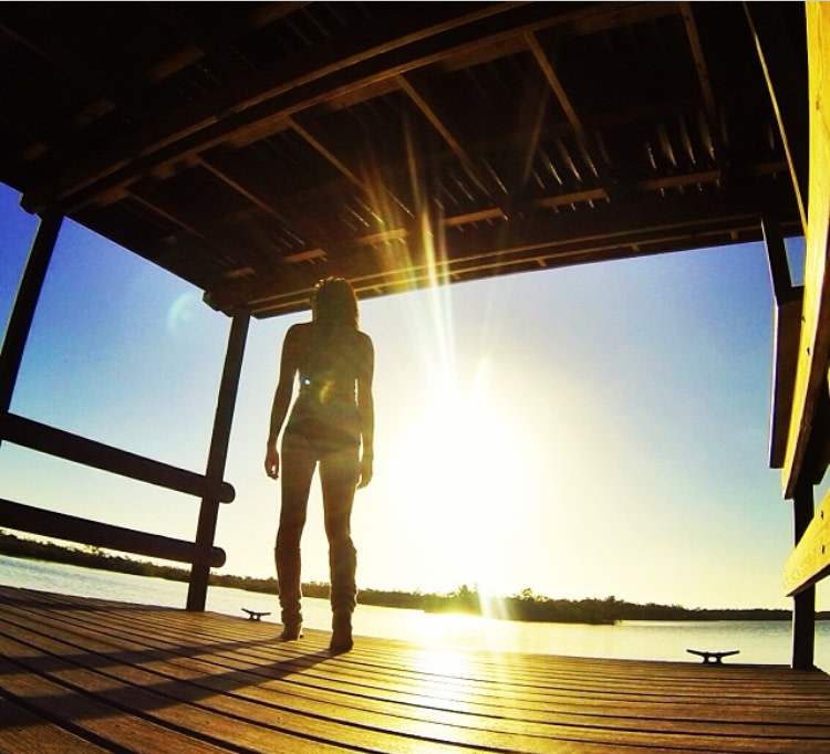sunrise on chickee with silhouette