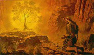 Moses at burning bush image