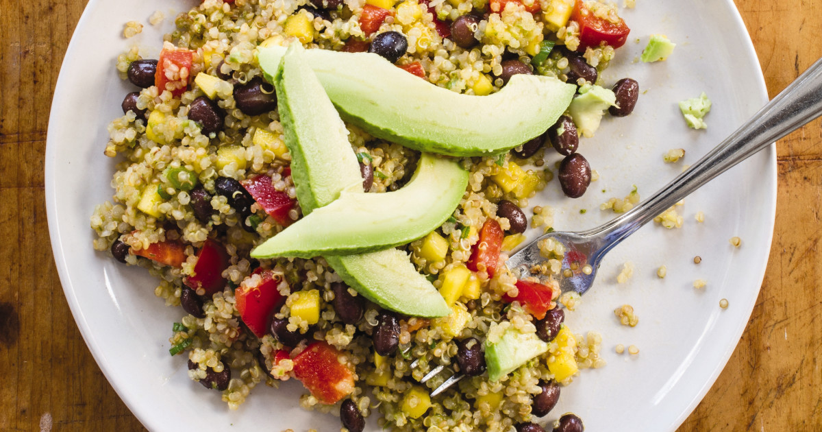 Quinoa Black Bean And Mango Salad With Lime Dressing The