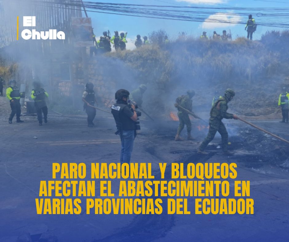 Paro nacional y bloqueos afectan el abastecimiento en varias provincias del Ecuador