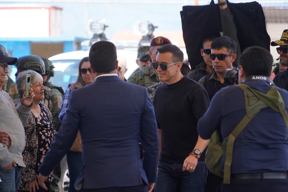 Noboa asegura que la estrategia de seguridad combate al crimen en todas sus fases