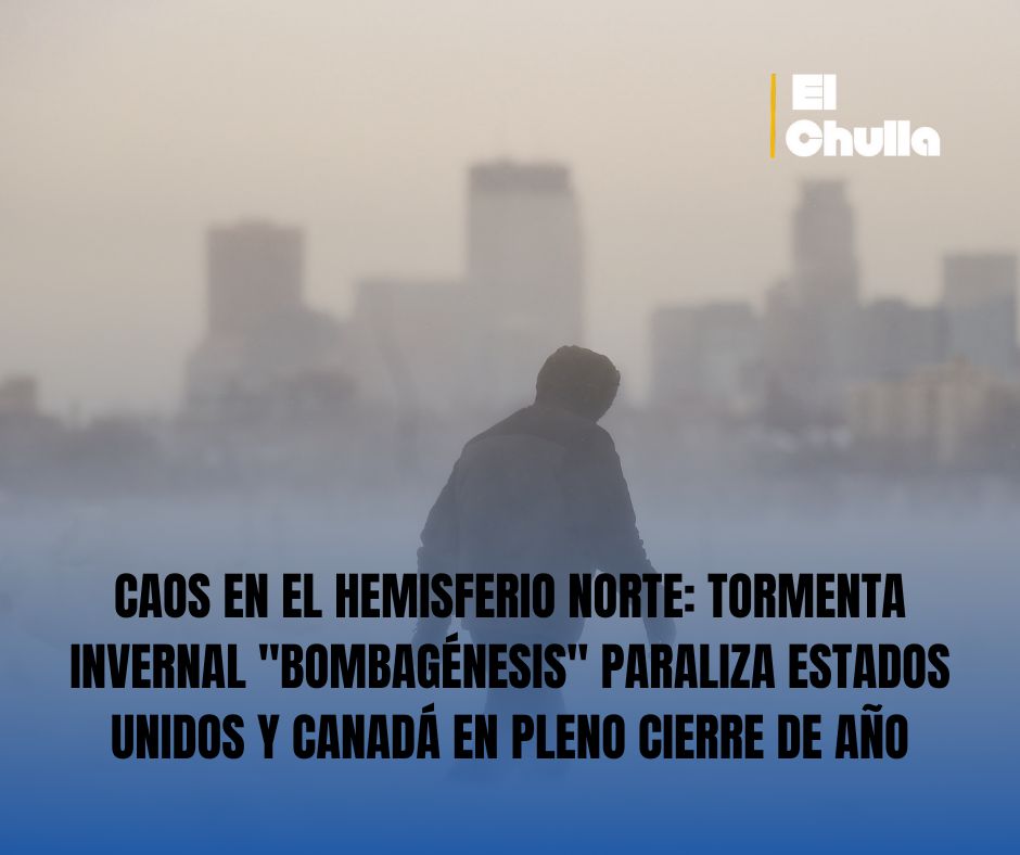 CAOS EN EL HEMISFERIO NORTE: TORMENTA INVERNAL "BOMBAGÉNESIS" PARALIZA ESTADOS UNIDOS Y CANADÁ EN PLENO CIERRE DE AÑO