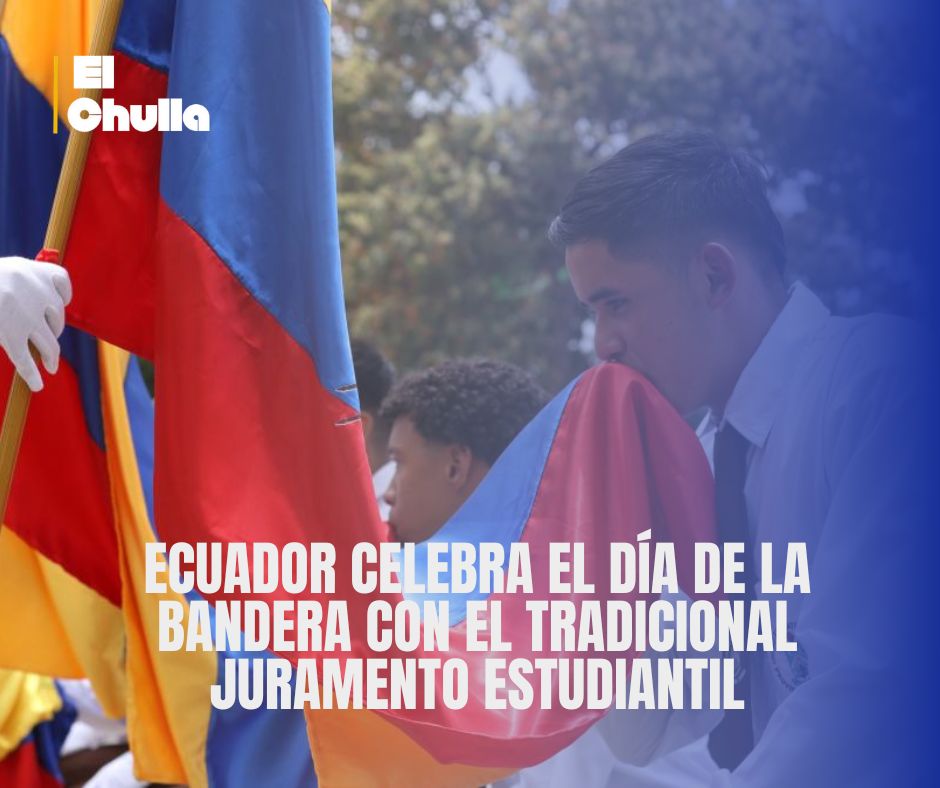 Ecuador celebra el Día de la Bandera con el tradicional juramento estudiantil
