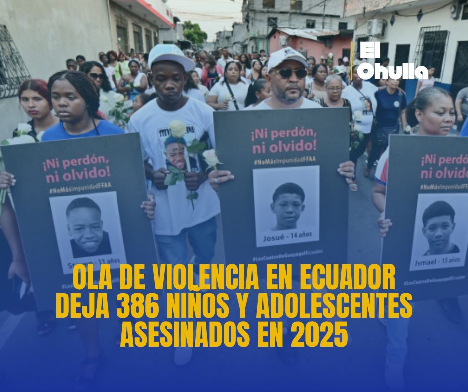 Ola de violencia en Ecuador deja 386 niños y adolescentes asesinados en 2025
