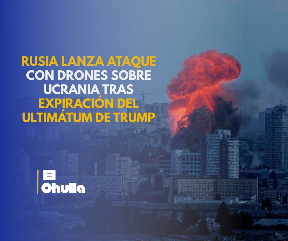 Rusia lanza ataque con drones sobre Ucrania tras expiración del ultimátum de Trump