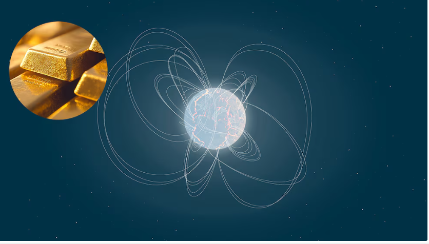  Científicos descubren que el oro se forma en colisiones de estrellas de neutrones.