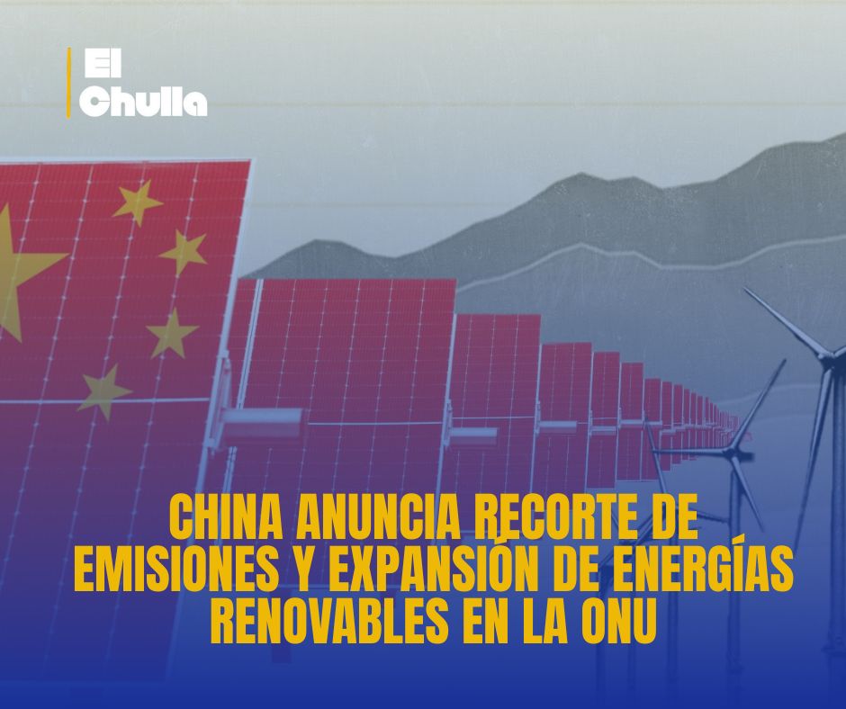 China anuncia recorte de emisiones y expansión de energías renovables en la ONU