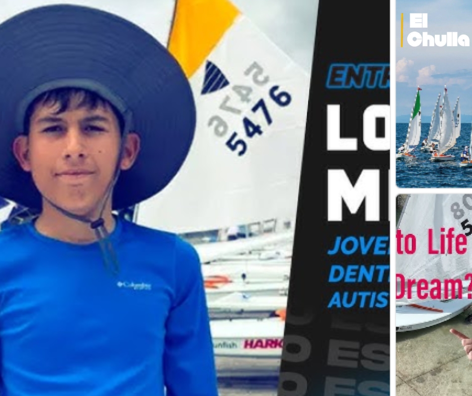 Lorenzo Medina, 14 años, navega por Ecuador hacia el Mundial de Velerismo.