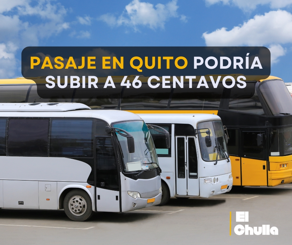 Transportistas de Quito plantean elevar el pasaje urbano a 46 centavos por alza del diésel.