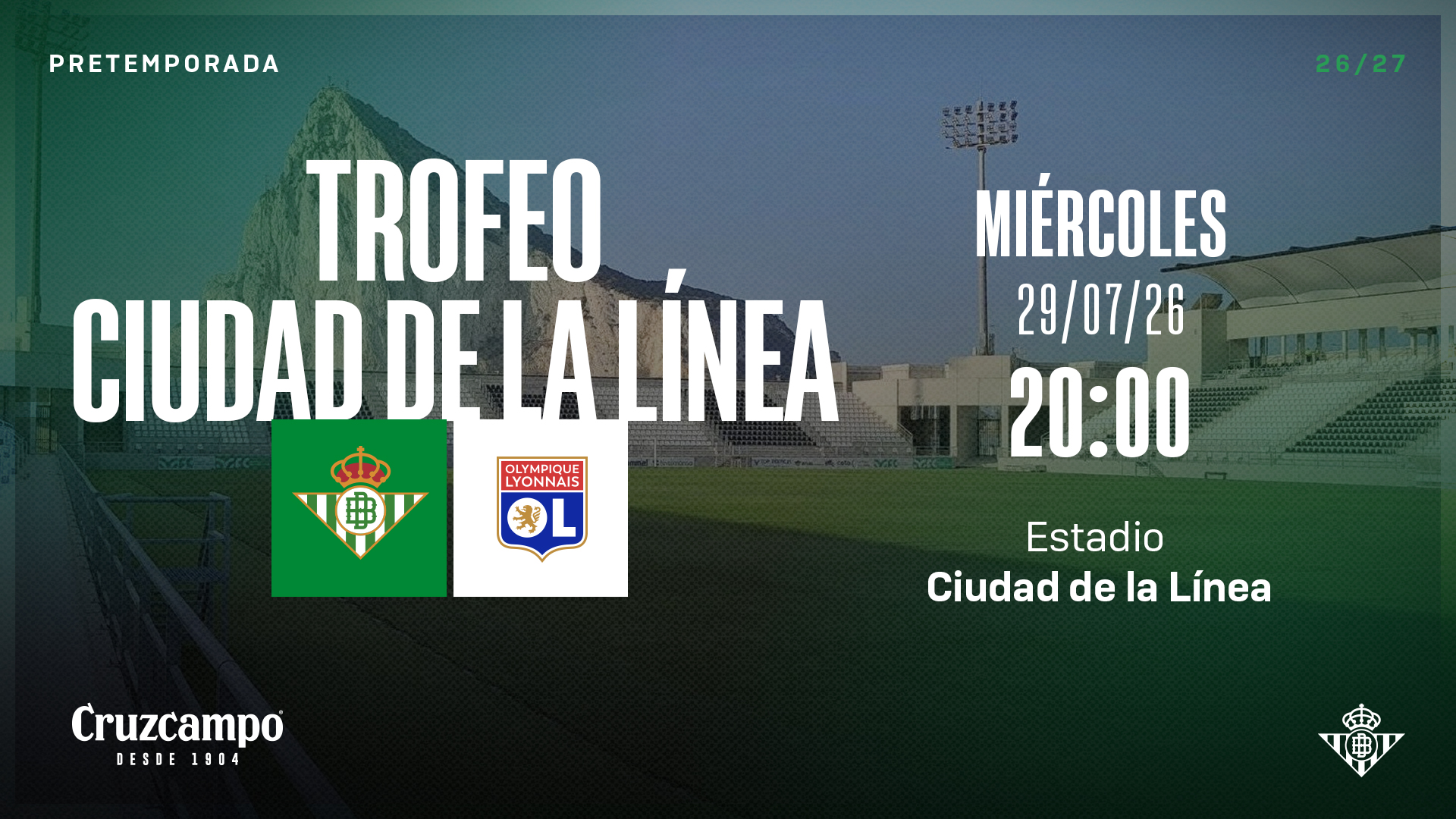 Real Betis y Olympique de Lyon se enfrentan en el Trofeo 'Ciudad de La Línea'