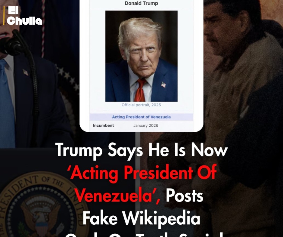 Donald Trump publica imagen manipulada en la que se atribuye el cargo de presidente interino de Venezuela.