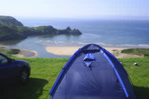 Three Cliffs Bay accommodation - Beautiful camping and glamping site featured in HolidayFox article