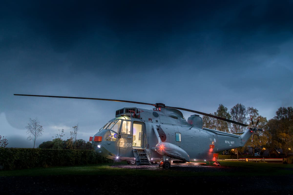The Helicopter accommodation - Beautiful camping and glamping site featured in HolidayFox article
