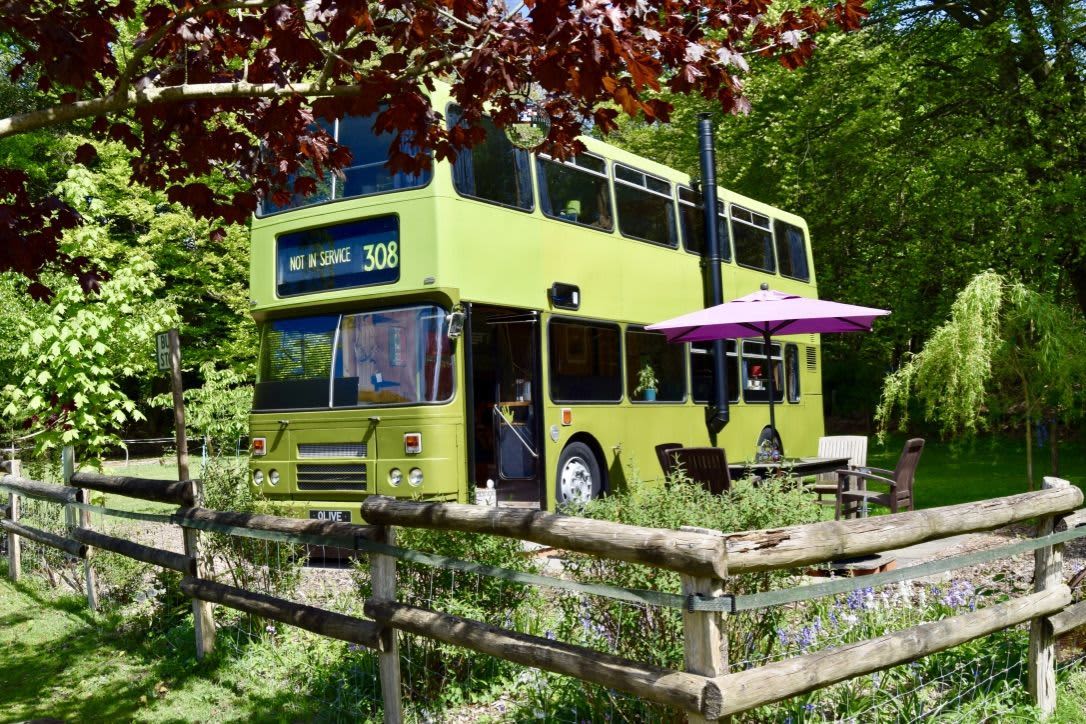 The Double Decker Bus accommodation - Beautiful camping and glamping site featured in HolidayFox article