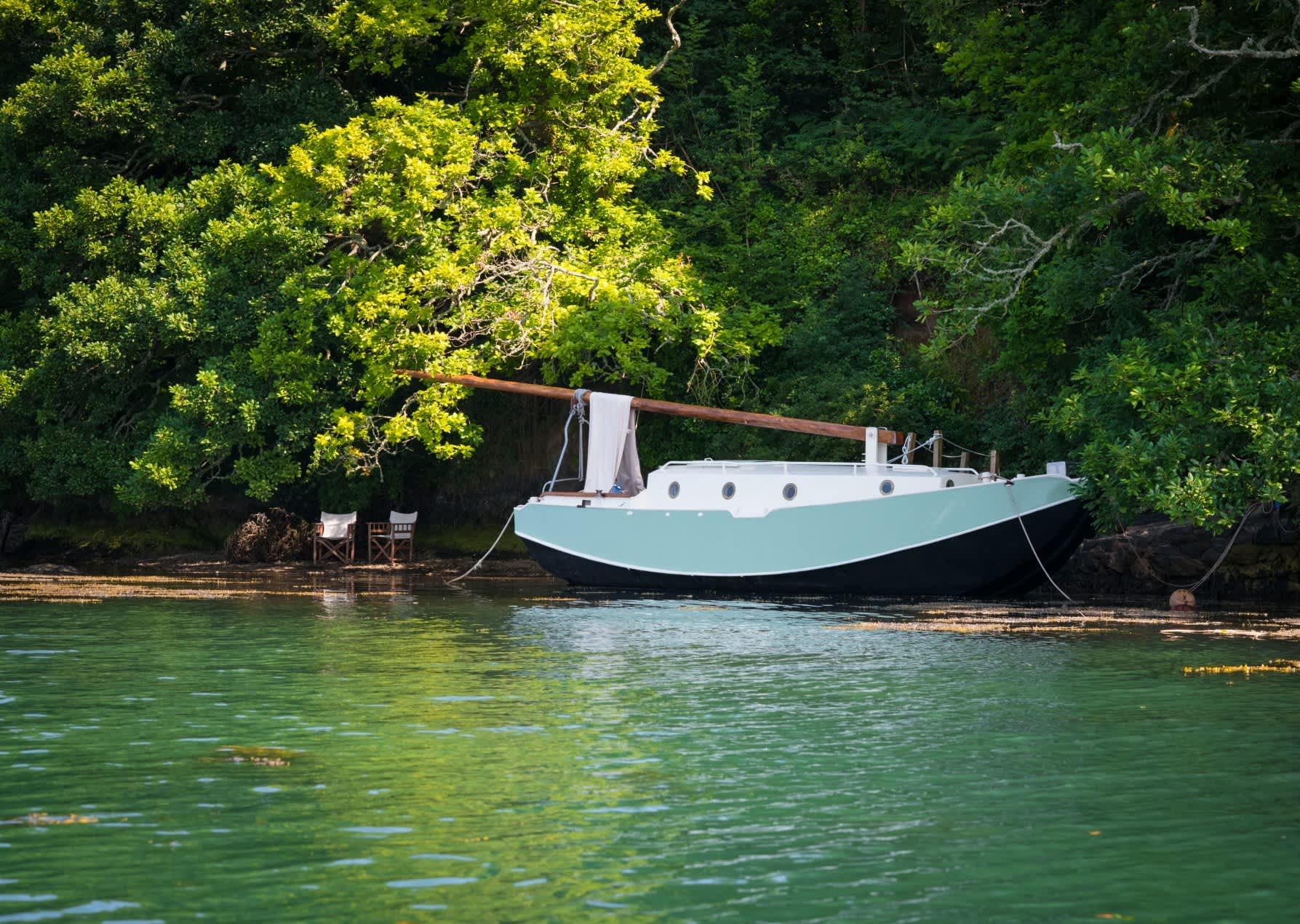 Oyster the off-grid boat, Devon accommodation - Beautiful camping and glamping site featured in HolidayFox article