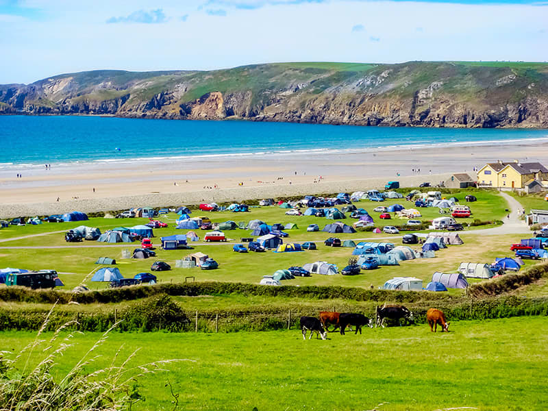 Newgale Beach, Pembrokeshire accommodation - Beautiful camping and glamping site featured in HolidayFox article