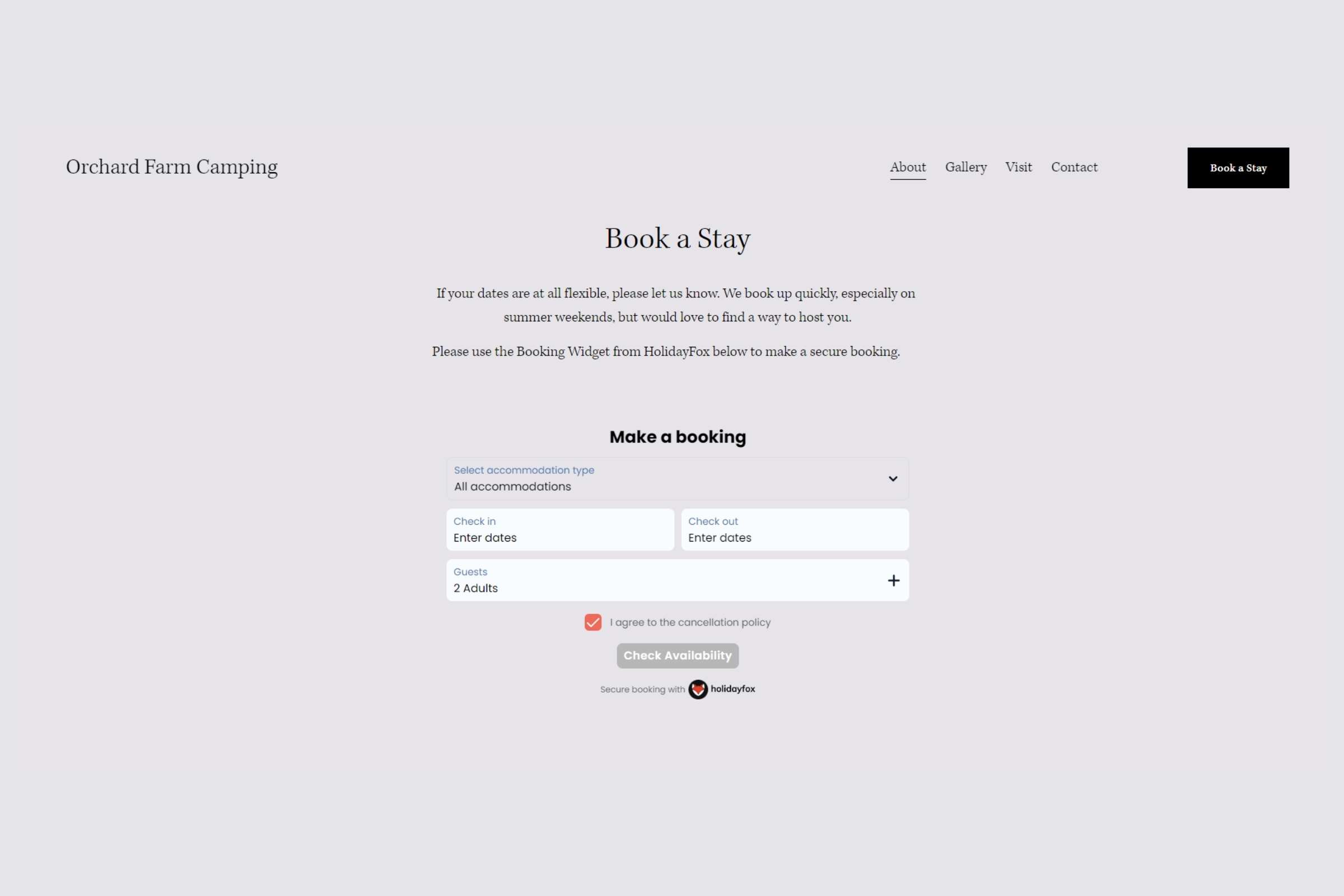 3. A Low Cost Booking System accommodation - Beautiful camping and glamping site featured in HolidayFox article