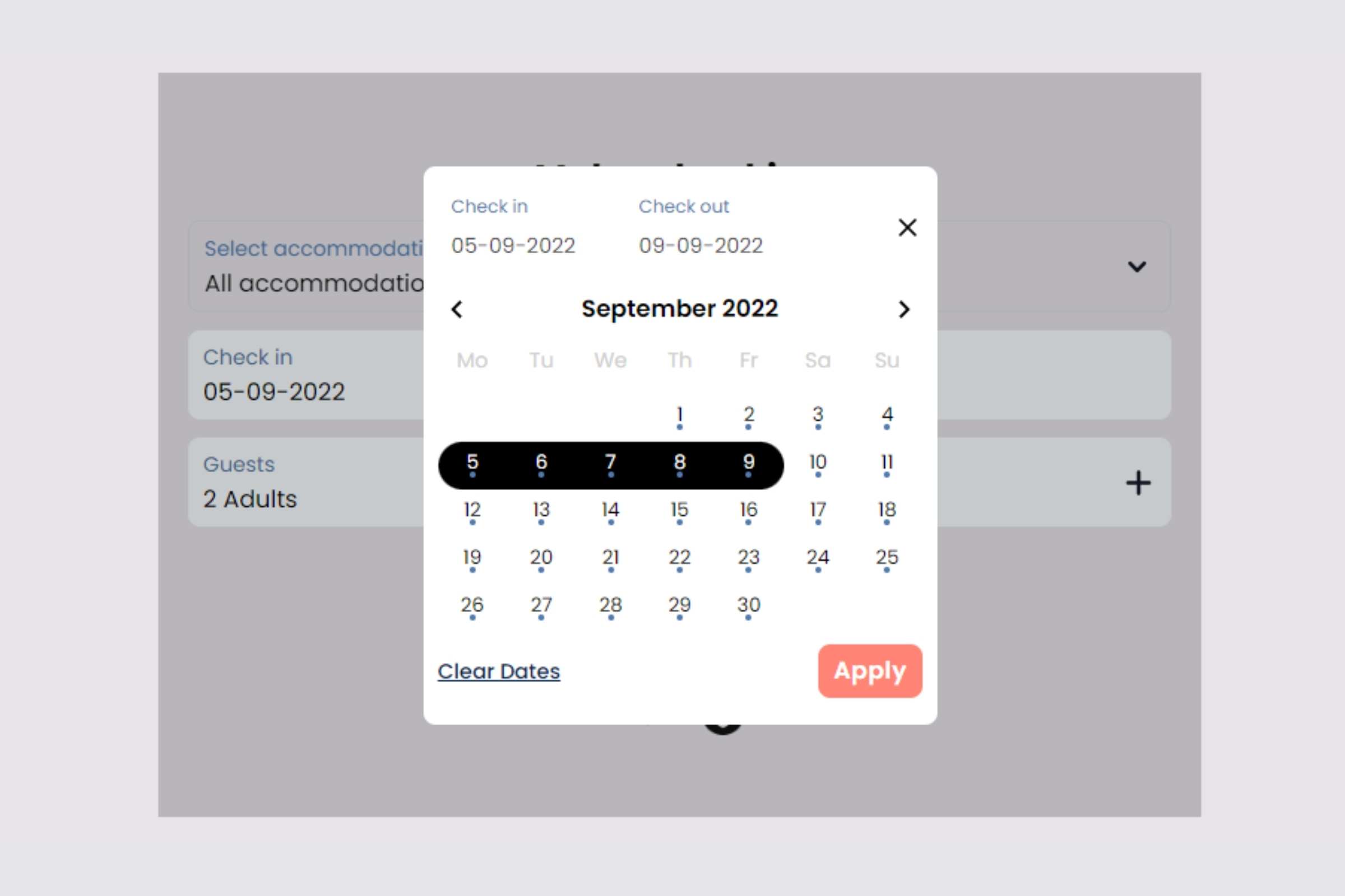 2. Real Time Availability Calendar accommodation - Beautiful camping and glamping site featured in HolidayFox article