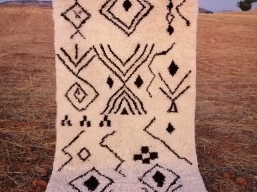 Black, White Beni Ourain Rug