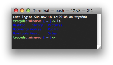OS X tweaked ls output