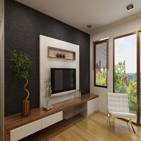 Television Backdrop Gives Dimension to Minimalist Design Room | SARAÈ Blog