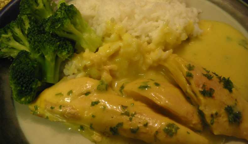 Höns (kyckling) med ris och curry - Byhäxan - Recept