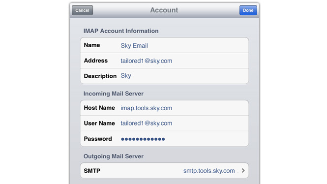 how to set up sky yahoo mail