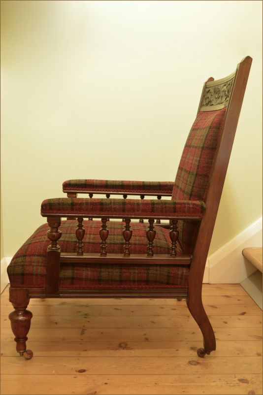 Gothic Revival Fireside Chair - Belle Vue Antiques A lovely quality red walnut fireside chair, in the gothic revival style with green man carving on the back rail. Dating from circa 1880. - Gothic Revival Fireside Chair - Belle Vue Antiques