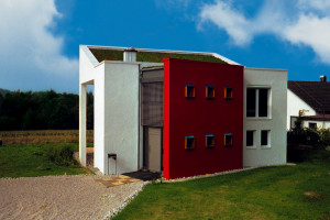 Begrüntes Pultdach in Kombination mit moderner Architektur Pultdach-2